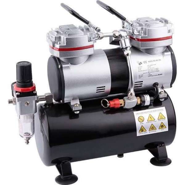 Fengda FD-196(AS-196) Airbrush mini compressor - met luchttank - max 6 bar