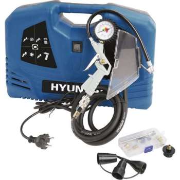 Hyundai compressor compact - 8 BAR - 1100W - 180 L/M - inclusief accessoires