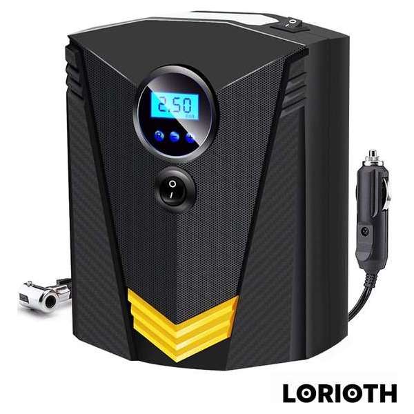 LORIOTH® Automatische Compressor Autobanden - Draagbare Autoband Pomp - 12v Bandenpomp -  Met Led Verlichting - Zwart