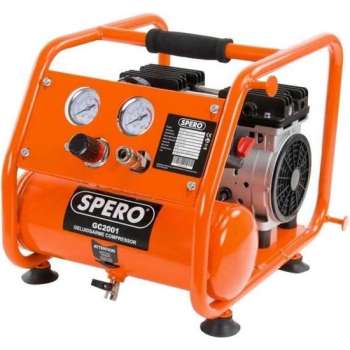 155 Ltr/min Geluidsarme 50dB Spero Compressor - 4Ltr Tank - 9Bar