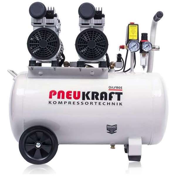 Pneukraft stille luchtcompressor 50L 1500W - Olievrij - 8 BAR