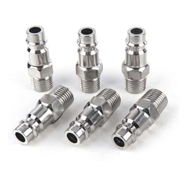 6 x Euro Insteeknippel 1/4" Uitwendig Draad