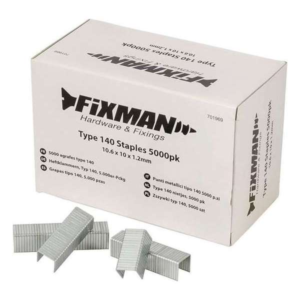 Fixman Type 140 Nietjes - nieten - 10 mm. - 5000 stuks