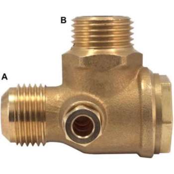 Terugslagklep - terugslagventiel voor compressor 1 x 3/8" en 1 x ½” buitendraad