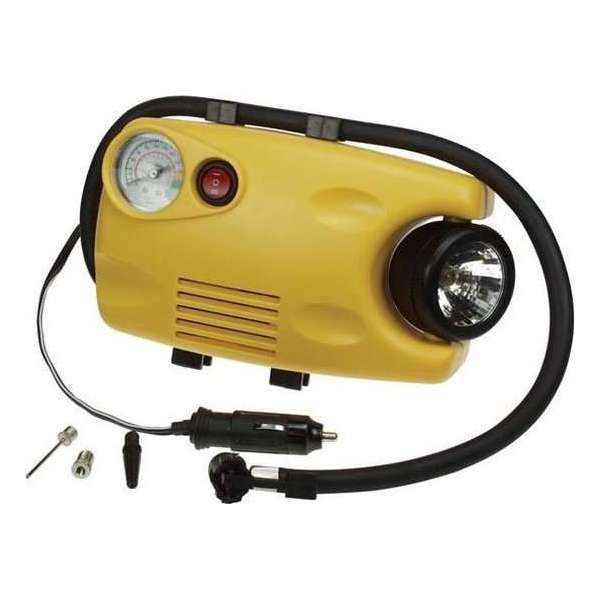 Compressor 8 Bar met Manometer en Werklamp - Geel