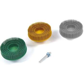 HBM 3 delige 50 mm. Bristle Disc Set met 6 mm. Stiftopname.