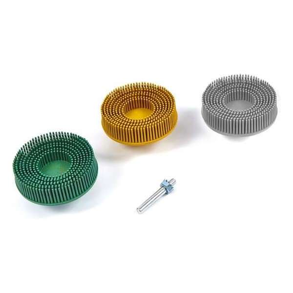 HBM 3 delige 50 mm. Bristle Disc Set met 6 mm. Stiftopname.