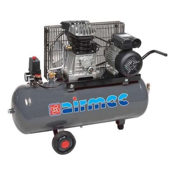 AIRMEC KF100350M Verrijdbare Oliegesmeerde zuigercompressor 350 ltr/min - 2,5 pk