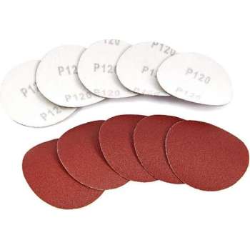 HBM 10 Delige set 75 mm. Velcro Schuurschijfjes, Schuurpads K60