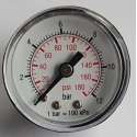 K&W Manometer 40 mm diameter 0-12 bar met 1/4"  achter aansluiting geschikt voor luchtdruk