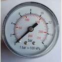 K&W Manometer 50 mm diameter 0-16 bar met 1/4"  achter aansluiting geschikt voor luchtdruk