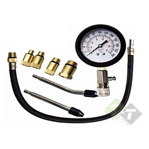 Compressietester compressiemeter benzinemotor, 9 delig