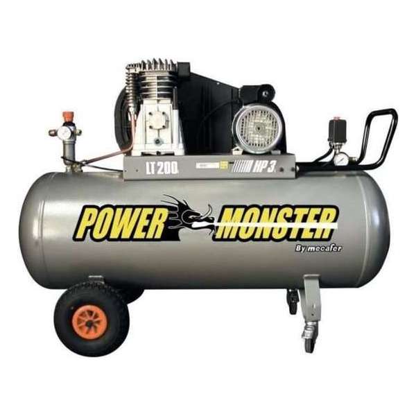 MECAFER Compressor 200 L 3HP Twin-riem 10 bar Semi Pro PowerMonster