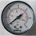 K&W Manometer 50 mm diameter 0-12 bar met 1/8"  achter aansluiting geschikt voor luchtdruk