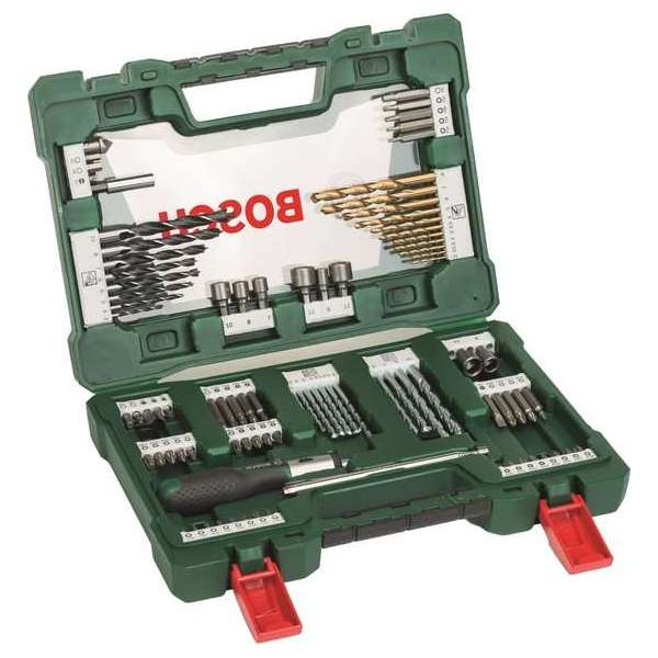 Bosch V-Line borenset - 91-delig - Hout, metaal en steen