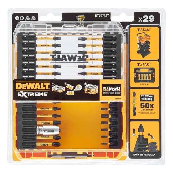 Dewalt DT70734T-QZ 29-delige bitset in cassette - PZ/TX