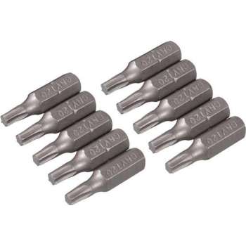 Silverline Cr-V Torx Schroevendraaier Bits - 25 mm. - T20 - 10 stuks