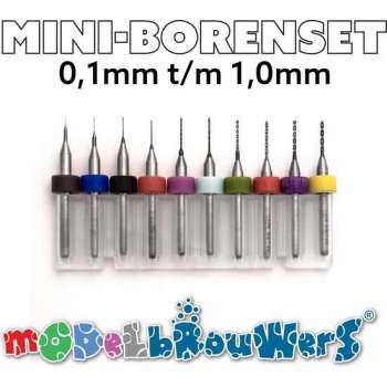 Kleine boortjes met dikke schacht 0,1mm t/m 1,0mm