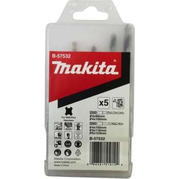 Makita Boren set voor hout en metaal SDS plus, 5 stuks