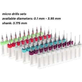 Combi set van 10 micro boortjes in een doosje (0.10-1.00 mm)