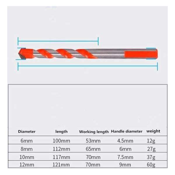 Keramiek, marmer en tegel boor 6 mm - Tegel - Glas - Boor