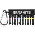 GRAPHITE Bitset IMPACT 10 Delig PH PZ en TX, lengte 50 mm , S2 Staal met Karabijnhaak