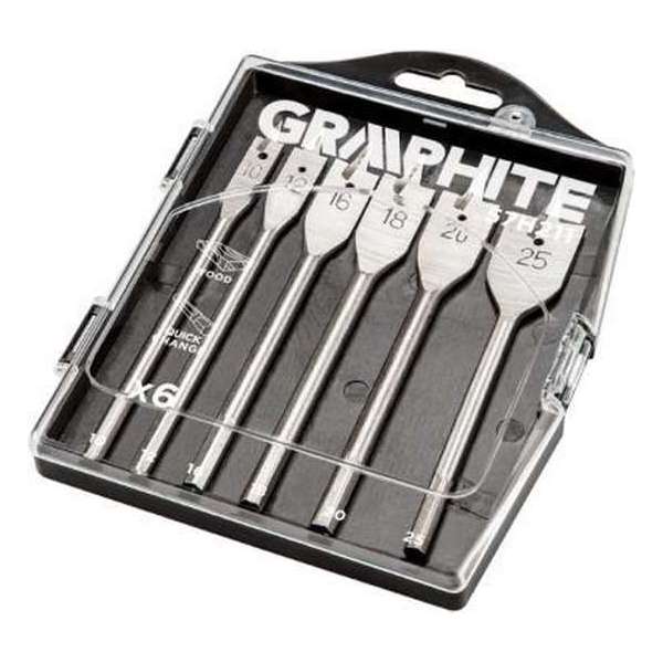 GRAPHITE Speedboren - Vlinderborenset - Vlinderboor - Houtboor - Houtborenset - 6 delig 57H211