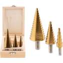 Onex Titanium Coated Stappenboor Set - 3 stuks - 4112/20/32 mm