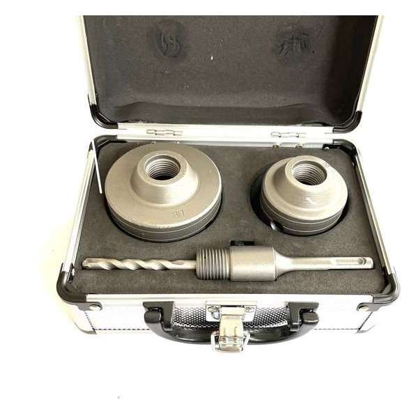 Dozenboorset 60mm, 80mm + SDS-Plus 110mm - 3-delig - Kroonboor - Doosboor set - Boren - Gatenboor - Gatenzaag  - Steen