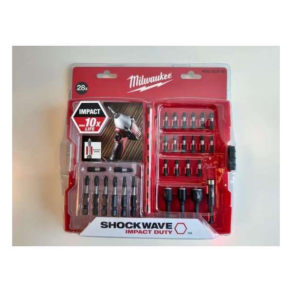 Schroefbits en doppenset Shockwave 28-delig Milwaukee