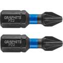 GRAPHITE Bit IMPACT PZ 2 x 25 mm, S2 Staal Full Fit Kop, 2 stuks