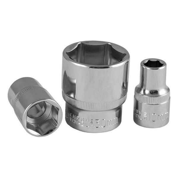 JBM Tools | 1/2" korte zeskantkop 12 mm - verchroomd