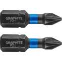 GRAPHITE Bit IMPACT PZ 1 x 25 mm, S2 Staal Full Fit Kop, 2 stuks