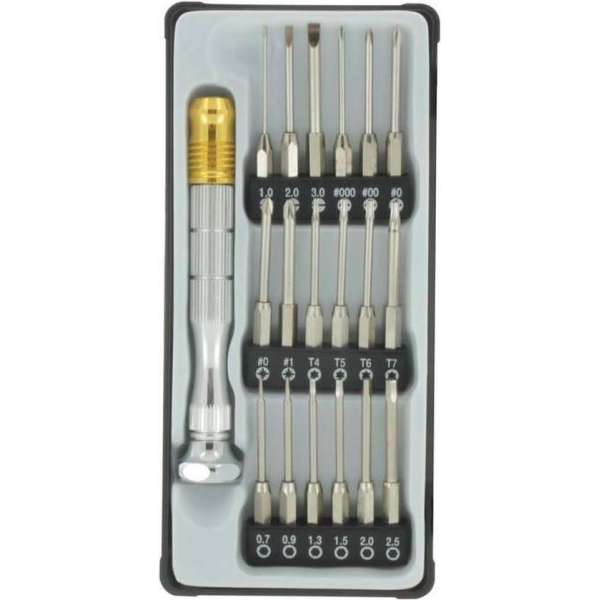 DONAU Mini Bit Set 18-delige met extra lange bits incl. houder