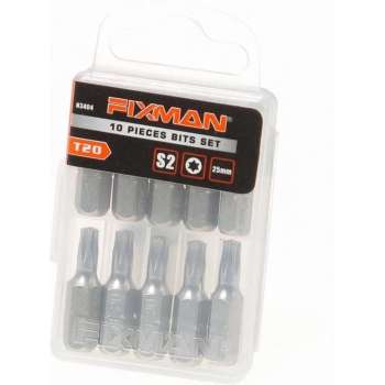 Fixman Bitset 1/4" tx20 x 25mm blister van 10 bits