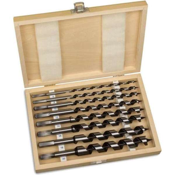 Hanse Werkzeuge Slangenboor set 8-delig voor hout 23 cm lang