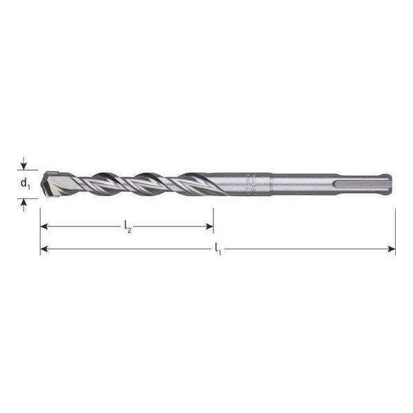 Steenboor, Betonboor, Hamerboor  met  SDS-plus aansluiting 2-snijder  14,0 mm x 410 mm-werklengte