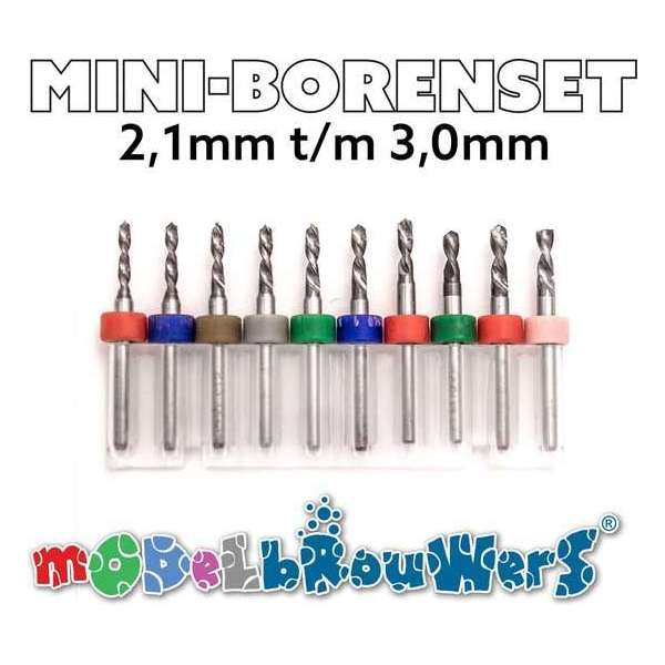 Kleine boortjes met dikke schacht 2,1mm t/m 3,0mm