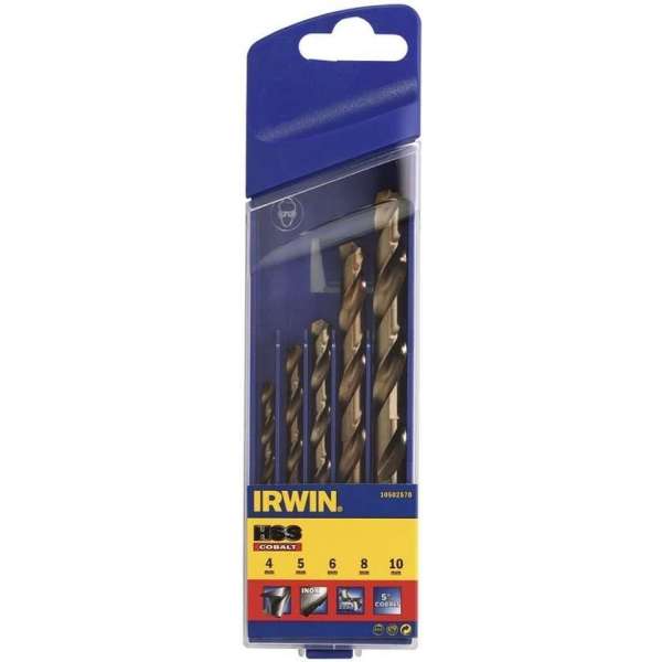 Irwin HSS Cobalt borenset 5-delig 4/5/6/8/10 mm 10502570