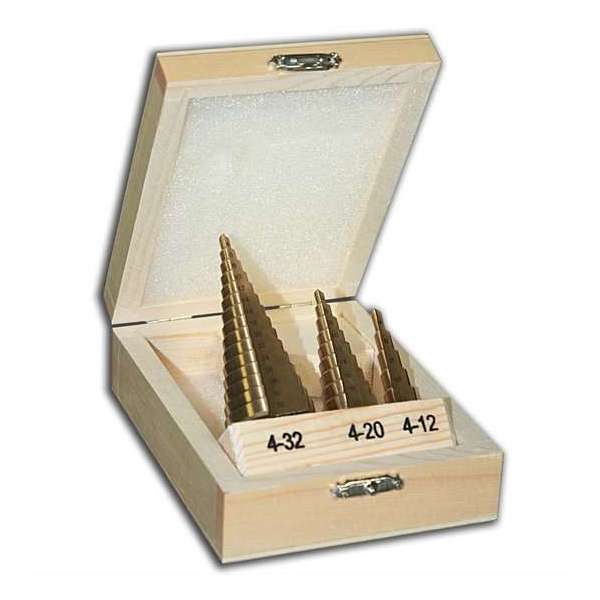 Hanse Werkzeuge Stappenboor - 3 delige set - 4-32mm, 4-20mm, 4-12mm