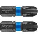 GRAPHITE Bit IMPACT PZ 4 x 25 mm, S2 Staal Full Fit Kop, 2 stuks