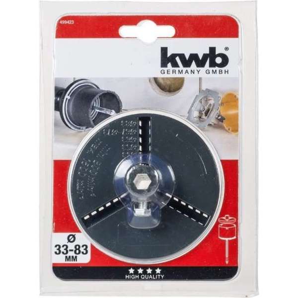 kwb 499423 Opnamebord voor gatenzaag 33 mm, 53 mm, 63 mm, 67 mm, 73 mm, 83 mm 1 stuk(s)