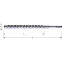 Steenboor, Betonboor, SDS-plus hamerboor 4-snijder  16 mm x 450/400 mm-werklengte premium