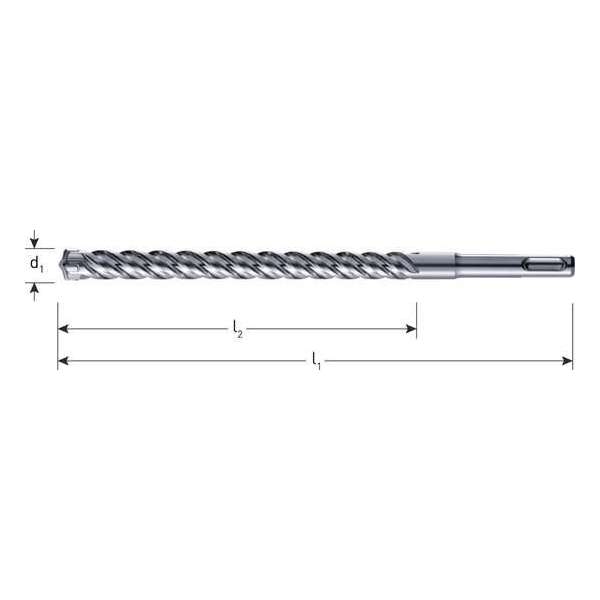 Steenboor, Betonboor, SDS-plus hamerboor 4-snijder  16 mm x 450/400 mm-werklengte premium