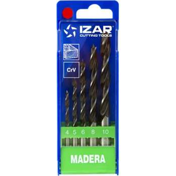 IZAR TOOL 5-delige professionele houtboren set in cassette - 4-10mm