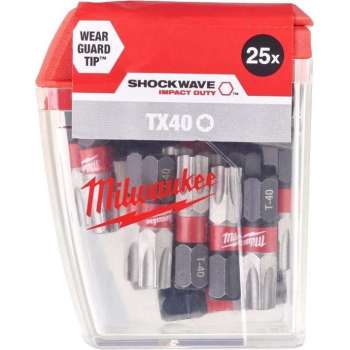 Milwaukee 4932430889 Shockwave impact duty schroefbit TX 40 - 25mm (25st)