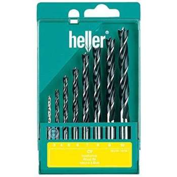 Heller 205241 Hout-spiraalboorset 8-delig 3 mm, 4 mm, 5 mm, 6 mm, 7 mm, 8 mm, 9 mm, 10 mm Cilinderschacht 1 set(s)