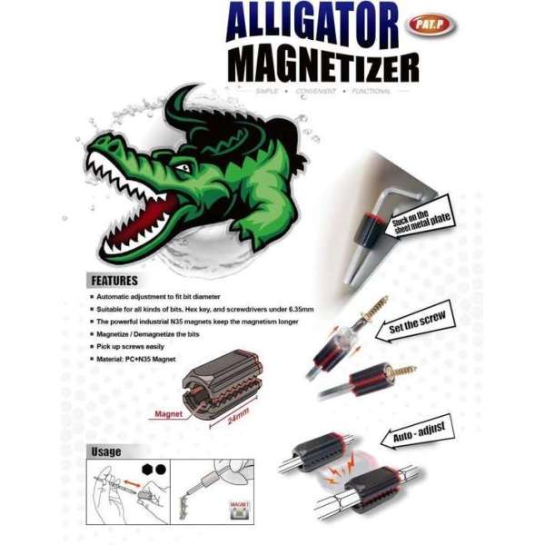 Alligator Magnetizer opzet-/schuifmagneet 1/4" diameter Set/2