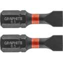 GRAPHITE Bit IMPACT SL 6.5 x 25 mm, S2 Staal Full Fit Kop, 2 stuks