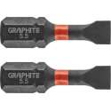 GRAPHITE Bit IMPACT SL 5.5 x 25 mm, S2 Staal Full Fit Kop, 2 stuks